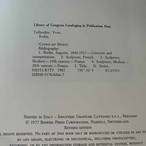 Rodin Hardcover Coffee Table Art Book by Yvon Taillandier Crown Art Library *CAD - Picture 5 of 7